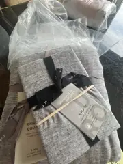 West Elm Belgian linen Melange slate Duvet Cover King 1 euro sham