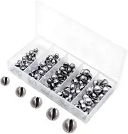 aoozleny Fishing Weights Sinkers Kit, 100pcs Round Split Shot Sinker, Fishing Weights Egg Sinkers 5 Sizes