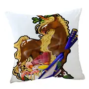 Ramen Noodles Chopsticks Funny Unicorn Cushion Cover