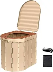 Travel Potty | Lidded Outdoor Composting Toilet - Portable Car Toilet with 15 Trash Bags and Storage Bag, Bucket Toilet Seat for Travel Trip Camping