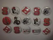 NCS Wolfpack flat back button or pin badge cabochon embellishment centers magnet