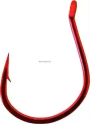 Gamakatsu 230311 Finesse Wide Gap Hook, Size 1/0, Needle Point Ringed Eye, Red,