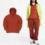 NIKE 耐吉 帽T PHOENIX FLEECE 女款 磚紅 黑 內刷毛 大口袋 抽繩 寬鬆 連帽上衣 DQ5861-832