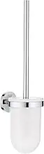 GROHE Start QuickFix Toilet Brush Set (Metal and Glass, Wall Mounted Concealed Fastening, Including Screws and Dowels, Extra Easy to Fit with GROHE QuickGlue), Size 398 mm, Chrome, 41185000