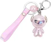 [WRITWAA] Astronaut Keychain Star Tassel Galaxy Keychains Craft Kits for Badge Maker Hamster Plush Keychain for Women Accessories Ring Bracelets Charms Holder Pink Acrylic