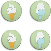 eXtremeRate PlayVital Cute Thumb Grip Caps for Nintendo Switch OLED, Joystick Caps for Nintendo Switch Lite, Silicone Analog Cover Thumbstick Covers for Switch OLED Joycon - Ice Cream Matcha Green