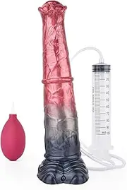 Squirting Anal Plug Butt Plug Dildo Animal Horse Penis with Suction Cup, Sperm Squirting Function Anal Dildo with Real Veins Sex Toy for Women Men