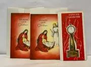 Vtg. Lot of 3 New Forget Me Not Cards Blank Holiday Themed Very Minor Flaw Read