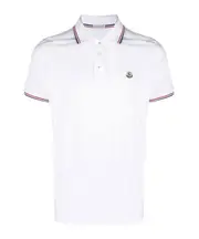 Moncler Logo Patch Short-Sleeved Polo Shirt S,XL,L,XXL,XXXL,M optical white