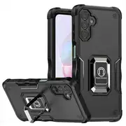 For Samsung Galaxy A35 5G Anti Scratch Rugged Magnetic Car Mount Ring Shockproof Heavy Duty Cover (Black)