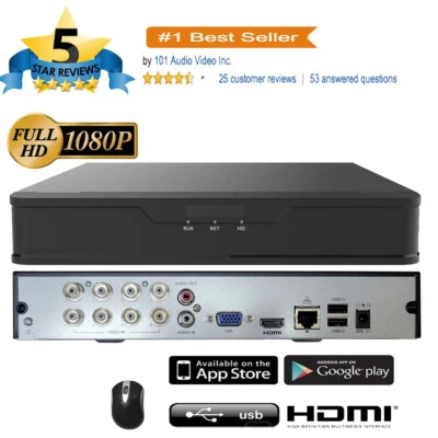 8CH DVR Home Security 5in1 No HDD 1080P 5MP Lite Analog & 4MP IP Camera (no PoE)