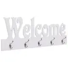 Wall Mounted Coat Rack WELCOME White 74x29.5 cm Entryway Organizer Storage 84247