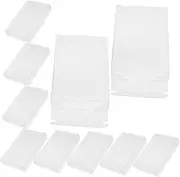 [COMNESTBI] 10Pcs High Transparency PVC Cassette Tape Storage Rack Dust Protection Audio Tape Holder Stackable Compact Design Organizer for Music Tapes Clear Storage Box