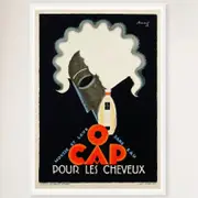 Galrie O Cap Pour Les Cheveux Vintage Advertising Poster by Charles Loupot Art Decor, White Frame, A1 60 x 84cm (23 x 33inch)