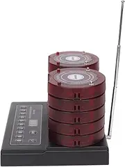 999 Channels Professional Restaurant Pager System, A Transmitter 10 Pagers Wireless Calling System for Restaurants Churches Car Stores (AU Plug)