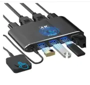 USB3.0 Switch HDMI Kvm Switch 1 Monitors 2 Computers with 3 USB Ports, 4K@60Hz
