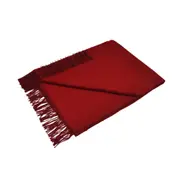 Auskin Alpaca Woven Throw Rug Home Lounge Sofa/Bed Blanket 130x170cm Red