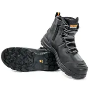 Safety Boot Lace Up Side Zip Bison XT Black XTLZBK