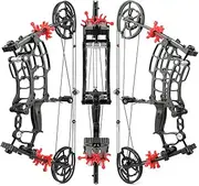 Dual-Purpose Compound Bow Kit Hunting Bow for Steel Ball and Arrow Draw Weight 40-65lbs Adjustable Short-Axis Compound Bow Left/Right Handed Avalible