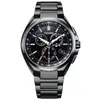 CITIZEN星辰錶 CB5045-60E 光動能電波對時鈦金屬腕錶/黑 41.5mm