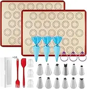 35-Pack Macaron Silicone Baking Mats, Making Tools, Reusable & Nonstick Bakeware for Cookies, Includes Packaging Boxes