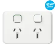 Clipsal Iconic Double Powerpoint 15A Skin Vivid White | 3025/15C-VW