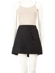 Black Wool Micro Mini Skirt