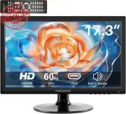 17.3 Inch Computer Monitor, HD 1600x900 Display, HDMI VGA Monitor Build-in Speak