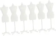 6Pcs Mini Doll Clothes Stands Smooth Surface Mannequin Display for Dresses Suits Jewelry for Birthdays Christmas Doll Collecting