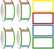 1000Pcs Name Tag Stickers - Gift Tag, Moving House Labels, Colorful Border Jam Jar Labels, Category Tags for Office, School, Meeting, Kids, Teachers, Warehouses and Mailing Tips