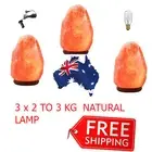 3x HIMALAYAN NATRUAL SALT LAMP ROCK CRYSTAL 2 TO 3KG