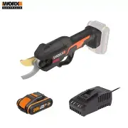 WORX NITRO 20V Brushless 25mm Pruning Shears + 2Ah POWERSHARE Battery & Charger