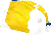 [WOSHJIUK] Working Hat 2 Pack Scrub Caps for Women,Child Ukrainian Flag,Tie Back Cap Adjustable Scrub Hat