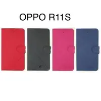 在飛比找蝦皮購物優惠-OPPO R11s 十字紋iRis側掀側翻可立式保護皮套