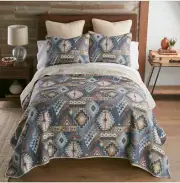 Southwestern Printed Reversible Quilt Set Yellowstone Western Aztec
