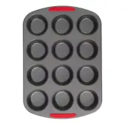 GoodCook MegaGrip 12-Cup Nonstick Steel Cupcake and Muffin Pan with Silicone ...