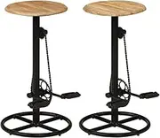 Bar Chairs 2 pcs Solid Mango Wood,Table & Bar Stools 16.91KG-246413