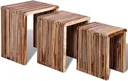 Generic Nesting Table Set 3 Pieces Reclaimed Teak