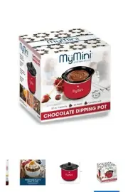 MYMini Red Dipping Pot – 20oz Electric Fondue Warmer, 5.90 x 6.10 x 5.90 Inches