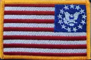 Betsy Ross Patch W/ VELCRO® Brand Fastener 3" x 2" Reverse Eagle Version Gold