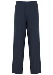 Eileen Fisher Ribbed Jersey Trousers - Dark Blue - M (UK 14-16 / L) M (UK 14-16 / L)