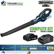 Rockwell by WORX 18V Cordless Leaf Grass Garden Blower 2 Speed Battery & Charger