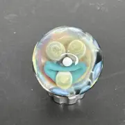 Handmade Contemporary Art Glass Marble 1.04" Two Face Implosion MIB Borosilicate