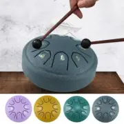 4.5 Inch 8 Tone Steel Tongue Drum Mini Hand Pan Drums Drumsticks Tambourine Drum