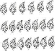 COHEALI Alloy DIY Charms 20pcs Hollow Leaf Pendants for Craft Necklace Bracelet DIY Jewelry Accessory Set