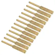 7/32 Inch Diamond Chainsaw Sharpener, 12 Pack Titanium Plating Stone, Golden