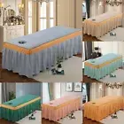 Cotton Massage Table Skirt Bed Cover Elastic Spa Fitted Sheet with Face Hole