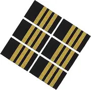 [WESIEVYA] 3pairs Gold Striped Epaulettes for Airline Traditional Shoulder Boards for Captains and Flight Attendants Enhanced Professional Appearance Design for Aviation Uniforms