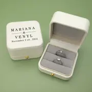 Personalized Wedding Ring Box Custom Names & Date Proposal Box Engagement Box