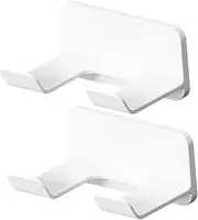 Minkissy 2pcs Wall-mounted Hair Dryer Holder Nail Installation Bathroom Storage Rack for Hair Tools Heavy-duty Design for Bedroom Bathroom Organization
